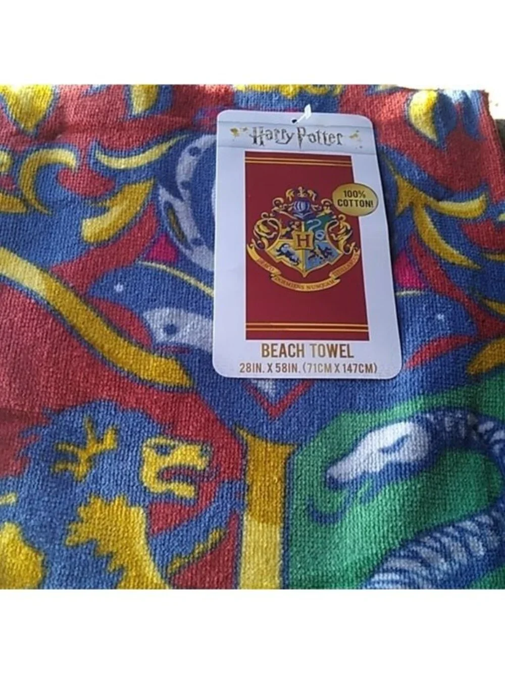 Warner Bros Harry Potter House Crests Beach Towel, 28